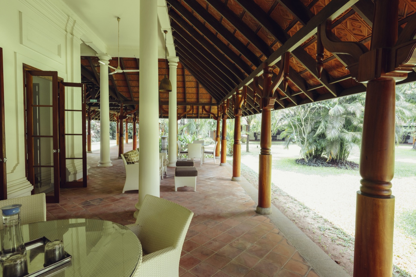 The colonnaded veranda, a quiet place to write